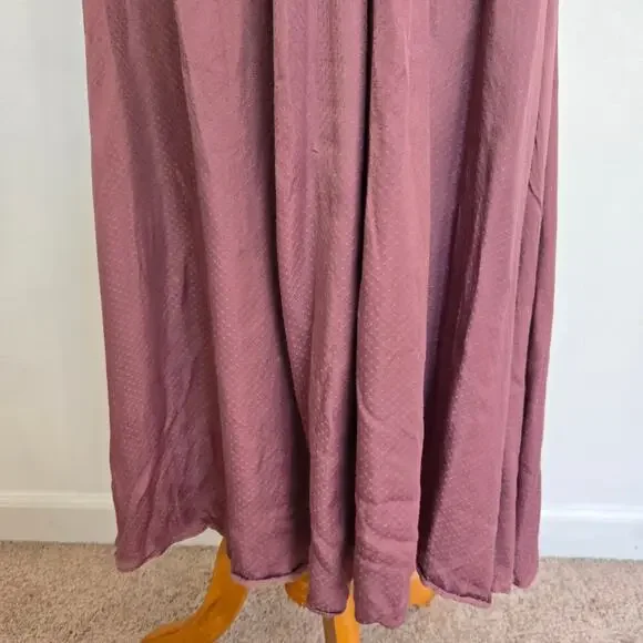 Gal Meets Glam Event Dress Maxi Pleated Wedding Guest Mauve Silky Women 8 - Picture 7 of 14